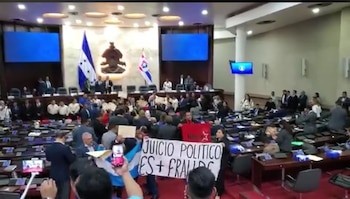 Sectores afines al Partido Libertad y Refundación (Libre) denuncian el juicio político como persecución y advierten presuntas irregularidades en su fundamento jurídico. (Foto: Cortesía)