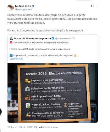 El presidente Gustavo Petro aseguró