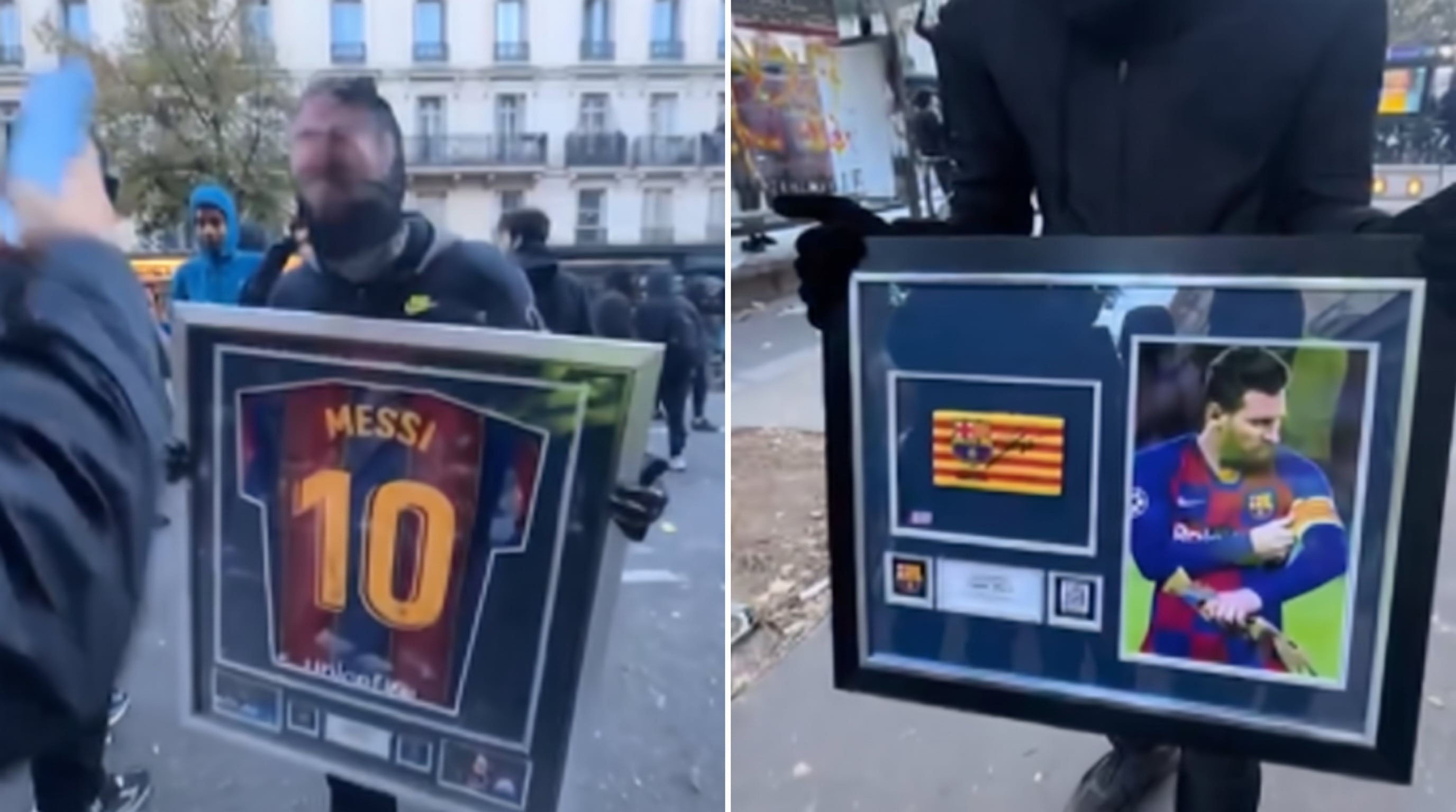 Los manifestantes mostraron ante las cámaras los objetos que robaron