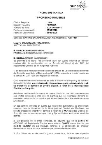 Sunarp ratifica que el Mercado Municipal N° 1 pertenece a Miraflores tras disputa con Surquillo