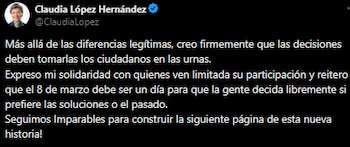 Claudia López afirmó que los