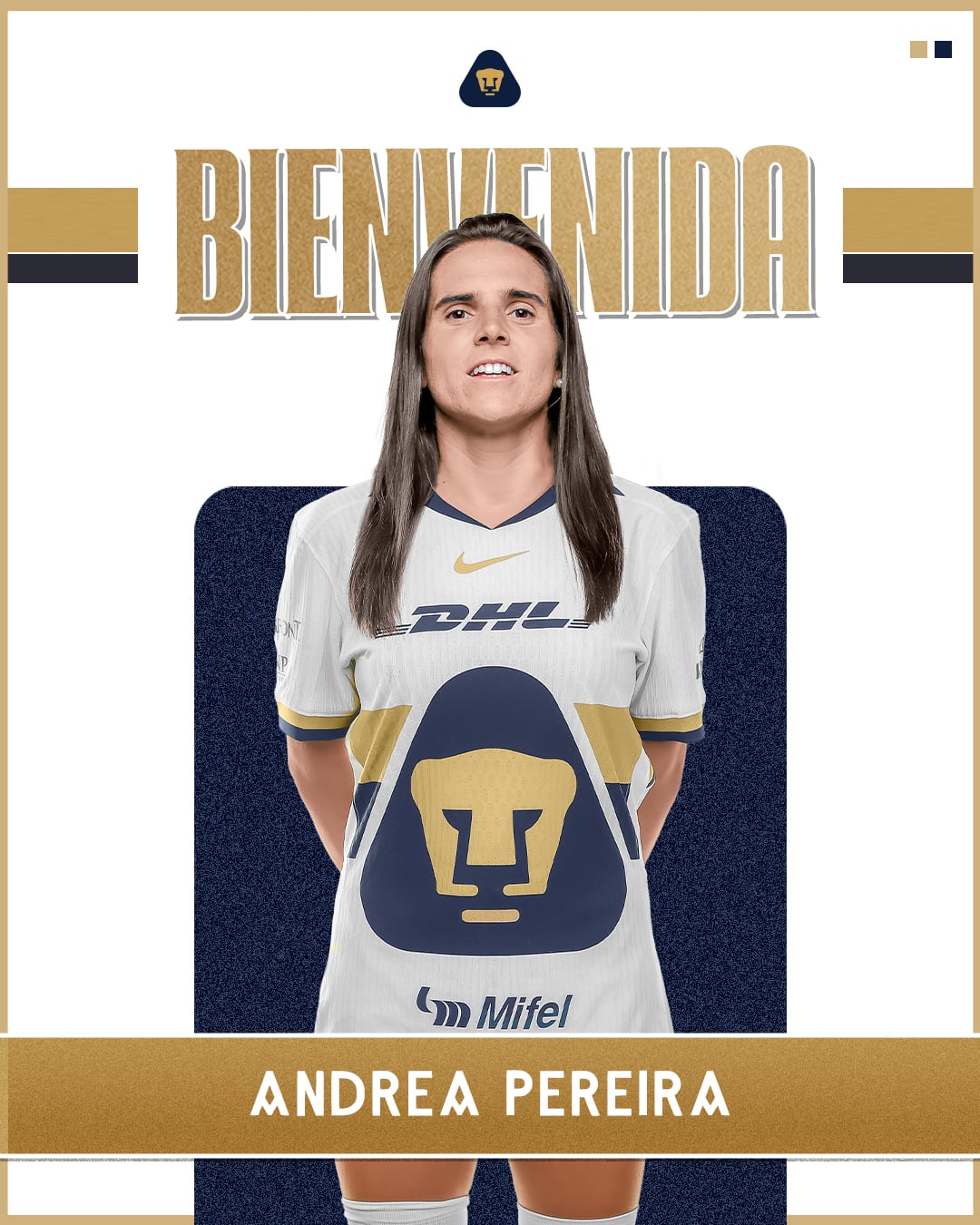 Andrea Pereira llegó a reforzar a Pumas Femenil para esta temporada. (Instagram: Pumas Mx Femenil)