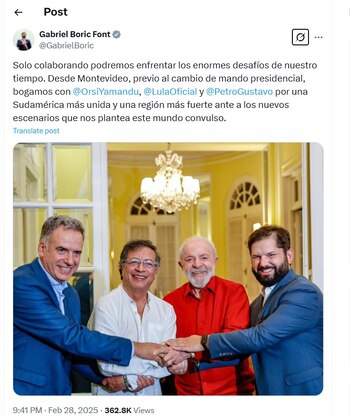 Gabriel Boric también destacó el