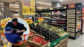 Robo en supermercado.