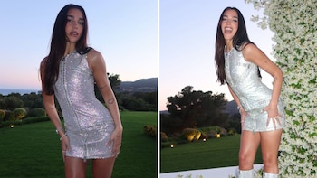 Dua Lipa impactó con minivestido legendario de Gianni Versace en su despedida de soltera: claves del look