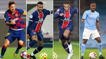 Lionel Messi (Barcelona), Neymar (PSG),