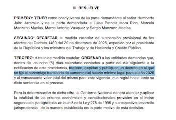 El Consejo de Estado ordenó