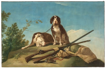 "Perros en traílla", (1775), de