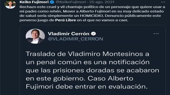 Vladimir Cerrón y Keiko Fujimori