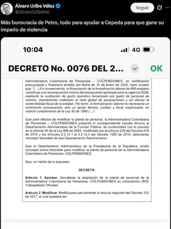 El expresidente acusó a Petro