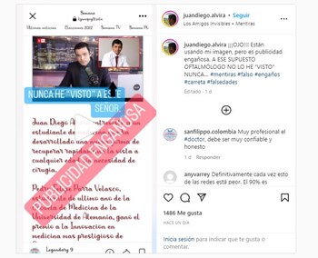 Juan Diego Alvira denuncia que están usando su imagen para vender productos y estafar a la gente