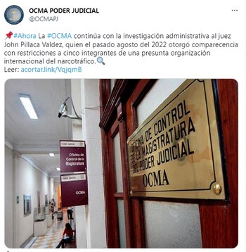Comunicado de la OCMA.