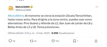 Cierre de la estación Zócalo de