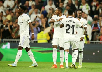 Vinicius celebrando su gol en