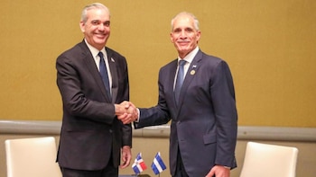 La agenda en el Palacio Nacional incluye una audiencia privada entre Abinader y Asfura y una reunión ampliada con las delegaciones de ambos países. (Cortesía: presidencia de la República Dominicana)