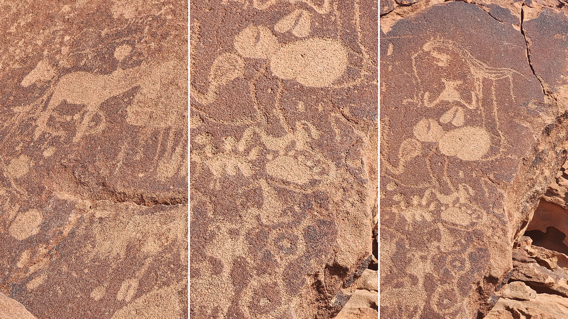 Durante su recorrido por Namibia, la artista descubrió los primeros mapas grabados en piedra por los pueblos originarios