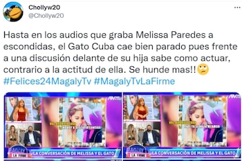Usuarios criticaron a Melissa en