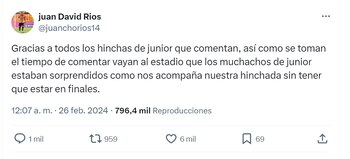Juan David Ríos generó malestar