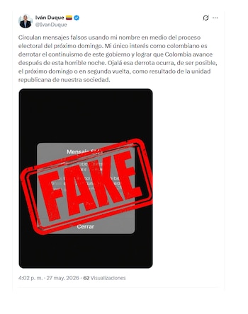 Iván Duque negó estar involucrado en mensajes contra la campaña de Abelardo de la Espriella