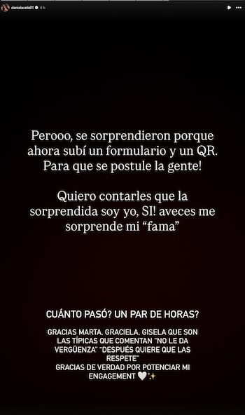 Daniela Celis busca un “chongo” y reveló los requisitos para anotarse