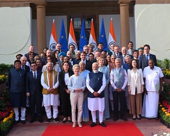Visita del Colegio de Comisarios a Delhi, India, a 28 de febrero de 2024. (Comisión Europea)