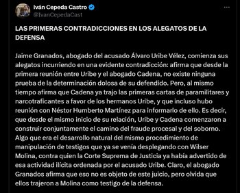 Pronunciamiento de Iván Cepeda -