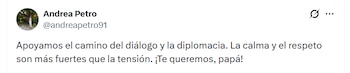 Andrea Petro utilizó su cuenta