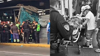 Metropolitano choca en estación Andrés Reyes: chofer queda con grave lesión tras violento impacto que dejó 18 heridos