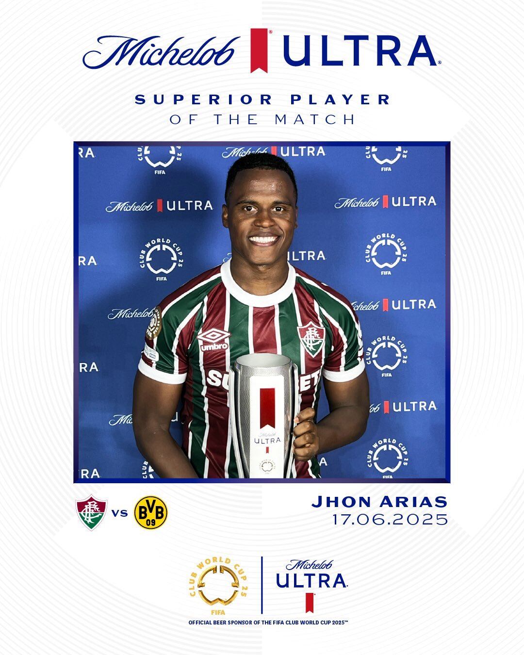 El colombiano se quedó con el premio a mejor jugador del partido contra Borussia Dortmund - crédito Mundial de Clubes