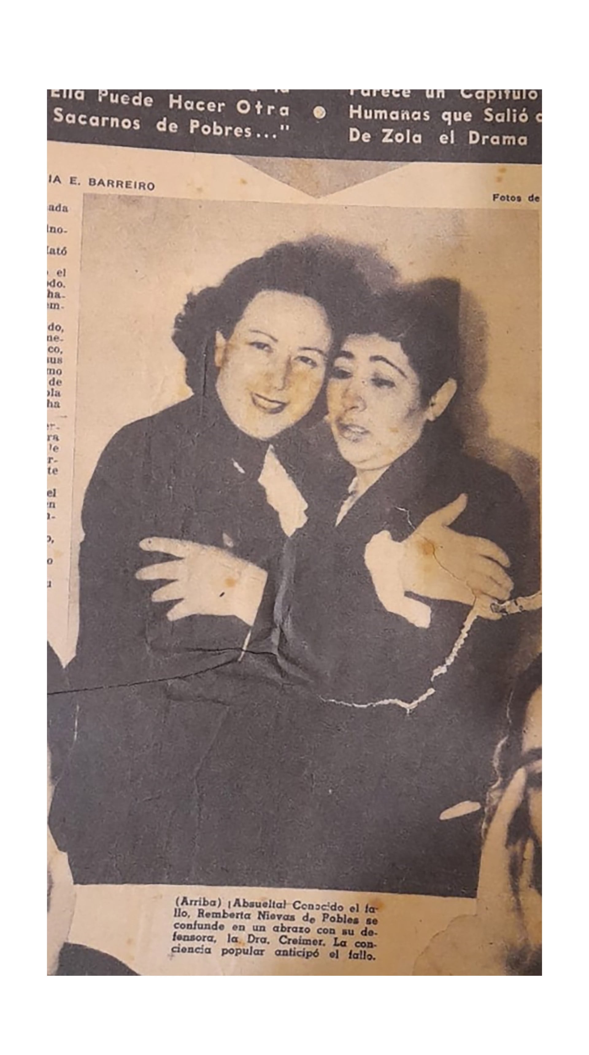 Remberta Nievas, ama de casa, asesinó a su esposo Abraham Gabriel Robles, agente de policía, mientras dormía en su casa de Wilde, en Avellaneda, en 1947. Lo hizo, según dijo a la Justicia, para “salvar el honor de mi hija”