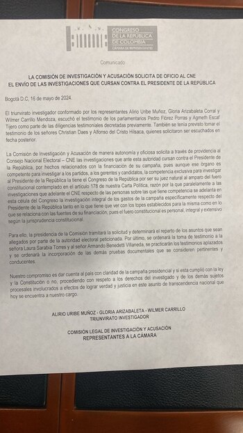 Documento solicitando el traslado de