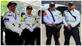 Así son los uniformes asignados: a la izquierda agentes de la PA y a la derecha elementos de la PBI, cada uno con sus distintivos. Crédito: SSC