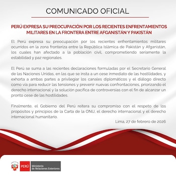 Perú insta a un cese