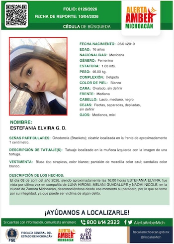 (Alerta Ámber Michoacán)