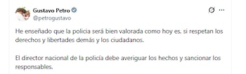 O presidente Gustavo Petro solicitou investigação sobre os atos violentos relatados pelos operadores do Sitp - crédito @petrogustavo/X