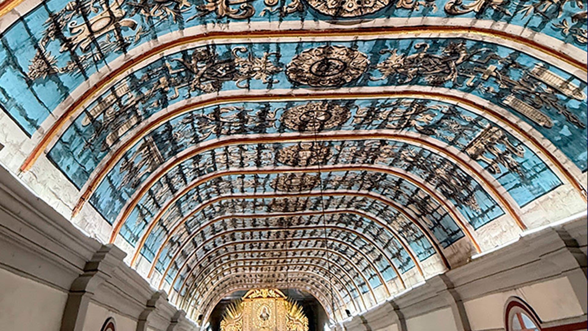 El “Marouflage” del cielorraso de la Catedral del Santísimo Salvador, en San Salvador de Jujuy (gentileza Antonella Flamini/ Conicet)