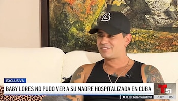 El cantante Baby Lores no pudo ingresar a Cuba para visitar a su madre internada tras ser desalojado de un avión en Miami. (Imagen retomada de Telemundo 51)