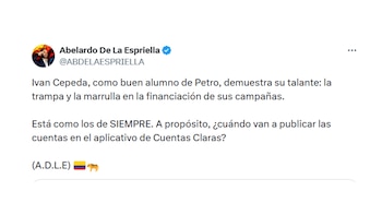Abelardo de la Espriella sobre Iván Cepeda y la sanción del CNE - crédito @ABDELAESPRIELLA/X