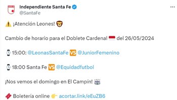 Santa Fe anunció el cambio