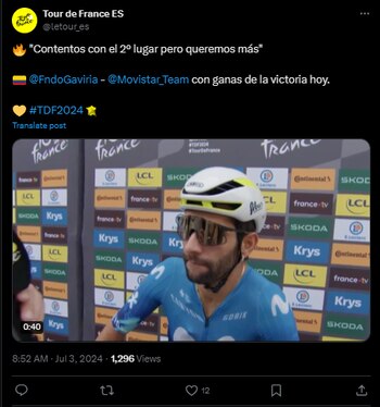 En declaraciones al perfil oficial
