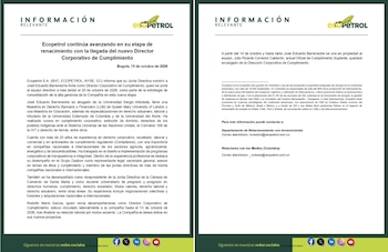 La Dirección Corporativa de Cumplimiento gestiona los riesgos regulatorios y fortalece los mecanismos de ética en Ecopetrol - crédito Ecopetrol