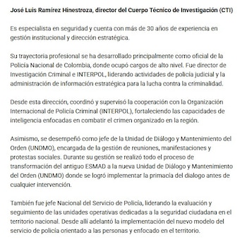 José Luis Ramírez, general en