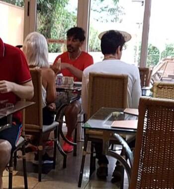 Juan Darthés con su mujer