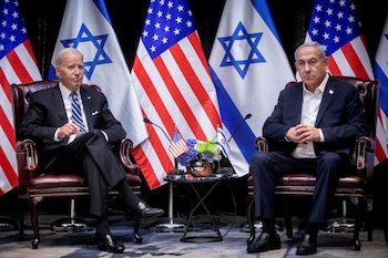 Biden y Netanyahu durante una