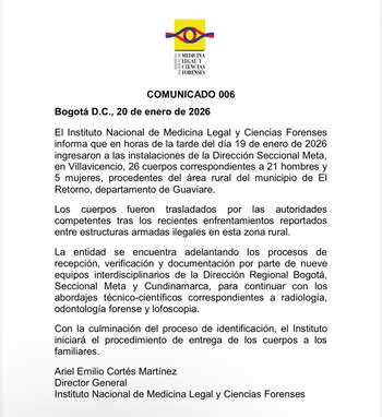 Los cuerpos corresponden a 21