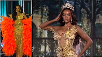 Zuliet Seminario supera un tropiezo en la pasarela durante la ceremonia de bienvenida del Miss Grand International 2026