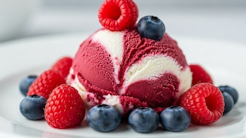 Helado sin azúcar de frutos rojos y leche de coco: antioxidantes, frescura y cero culpa