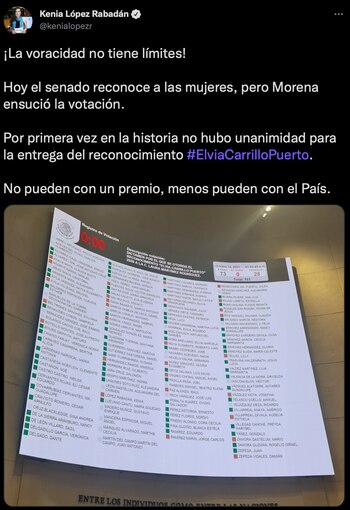 Kenia López Rabadán acusó a