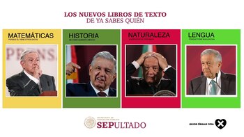 Son cuatro los libros de texto que Xóchitl Gálvez presentó en señal de burla hacia el presidente López Obrador. (TW/XochitlGalvez)