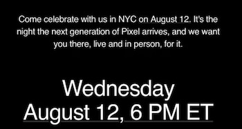 Invitación de Google para conocer su nuevo Pixel 11 en New York.